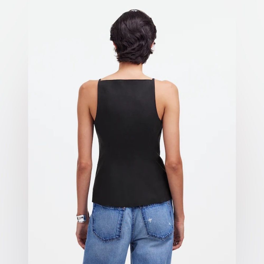 NWT Madewell Black Button-Down vest - sz 8 - Picture 2 of 6